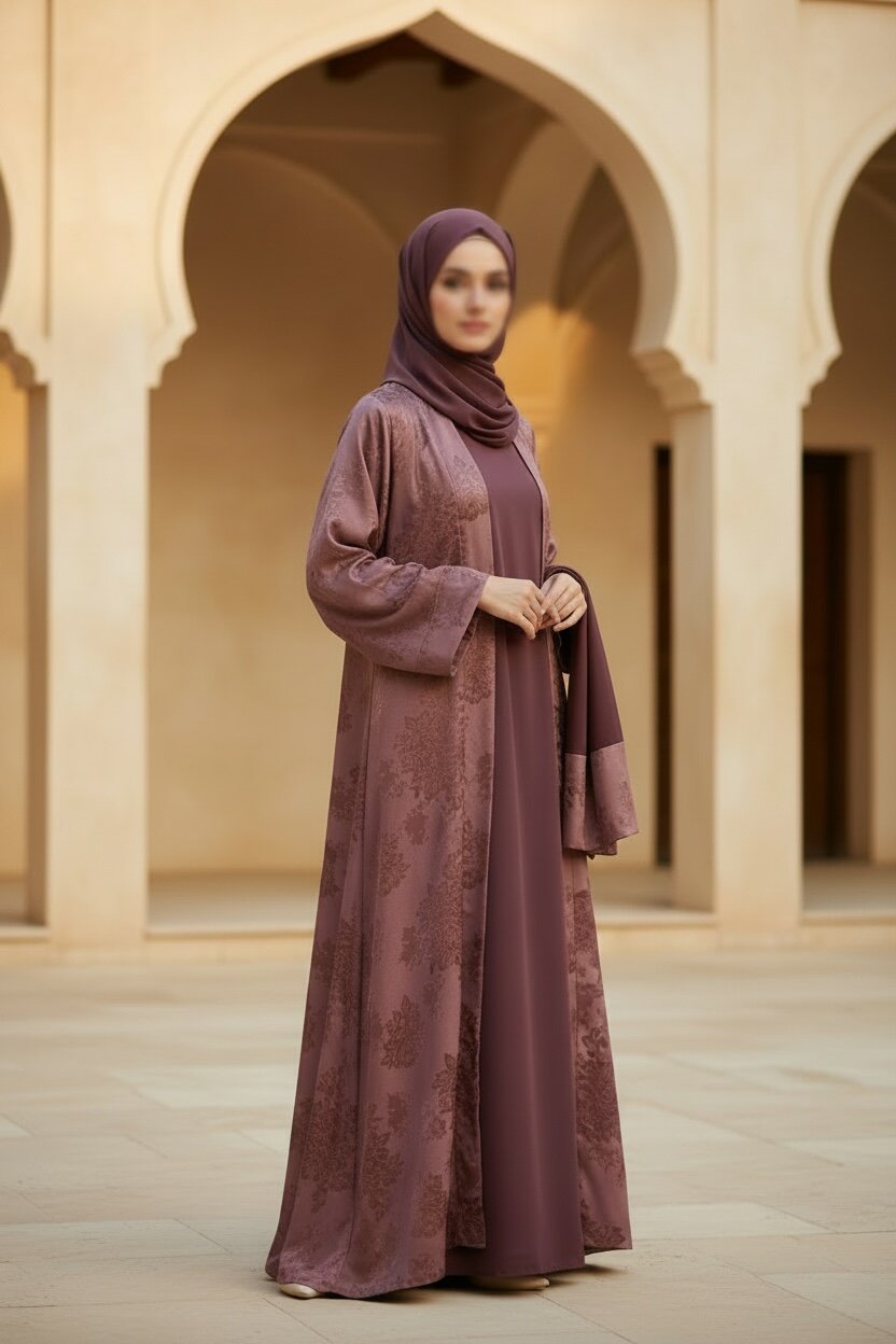 Model wearing a Label by Zare abaya